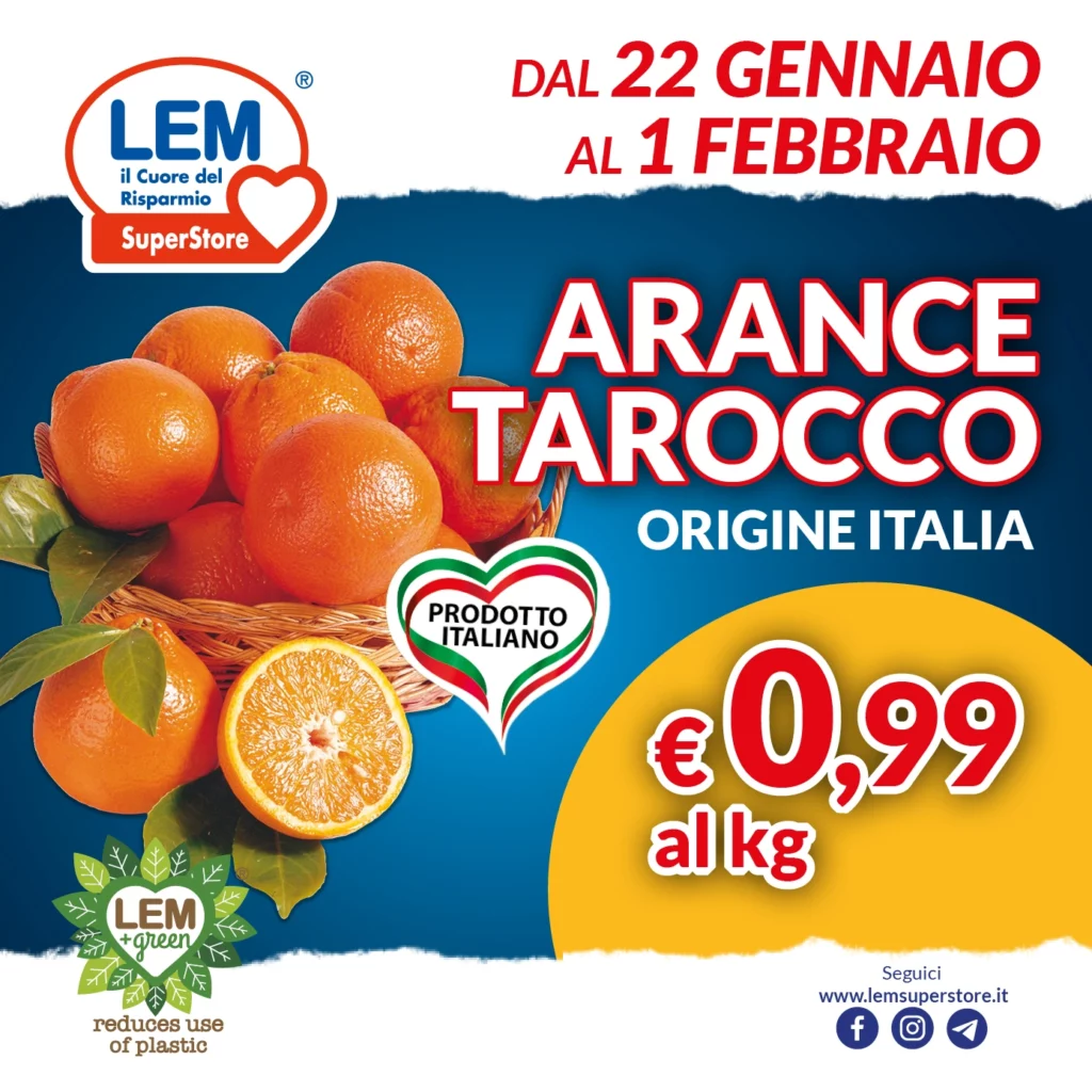 Arance tarocco origine Italia da Lem Superstore